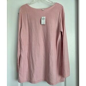 J.Jill Pink‎ Quartz Boat Neck Long Sleeve Knit Sweater Sz S Lightweight Pastel